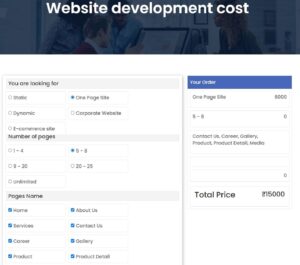 Adjust the Website cost in the beginning